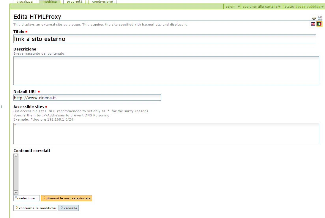 aggiungi proxy page